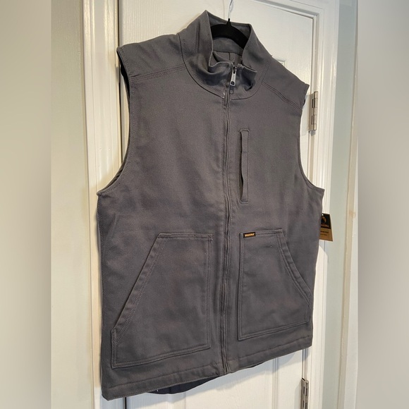 NWT Brahma Men’s Insulated Canvas Work Vest Size S Gray Full Zip Pockets Thermal - Picture 2 of 8